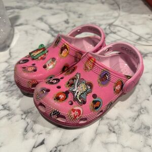 Disney Pink Kids Clogs with Princess Charms